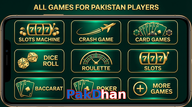 Main screen of PakDhan games page for PK players